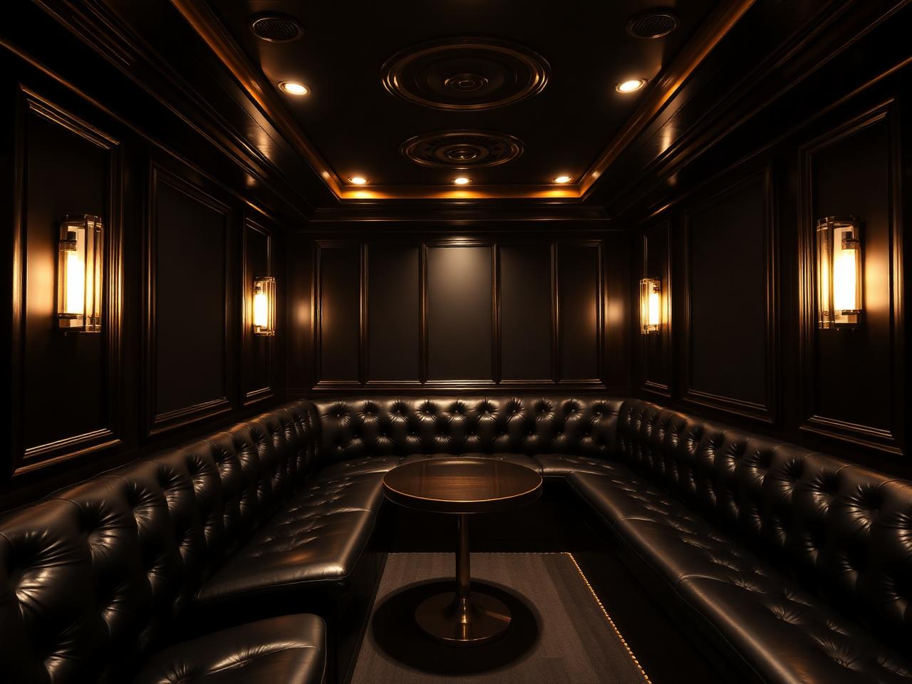 重厚感のあるVIPルームの内観